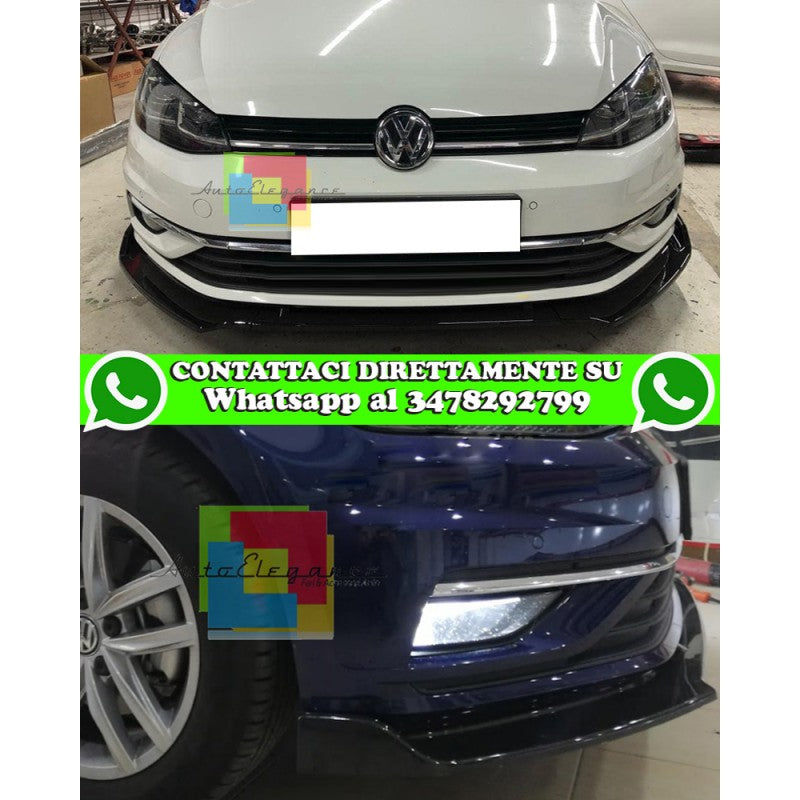 VW GOLF 7.5 FACELIFT SPOILER UNDER FRONT BUMPER ABS BLACK 