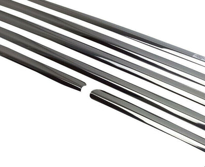 MODANATURE ADESIVE FIAT BRAVO II 2006- CORNICI FINESTRINI CROMATE ACCIAIO INOX .