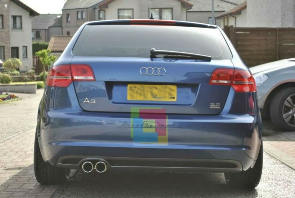 AUDI A3 8P SPORTBACK 08-12 DIFFUSORE POSTERIORE + COPPIA TERMINALI LOOK SLINE AUTOELEGANCERICAMBI