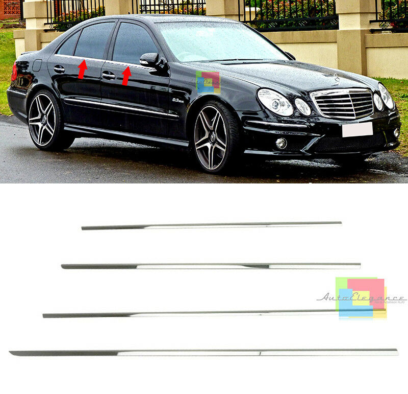 CORNICE FINESTRINI CROMATA MERCEDES CLASSE E W211 2002-2009 - MODANATURE ADESIVE AUTOELEGANCERICAMBI