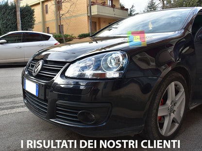 VW GOLF 5 MK5 V 2003-2008 FARI ANTERIORI LOOK GTI FANALI CON POSIZIONE LED .-