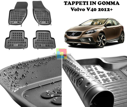 VOLVO V40 2012 IN POI TAPPETINI AUTO GOMMA - TAPPETI TOP QUALITA -1-