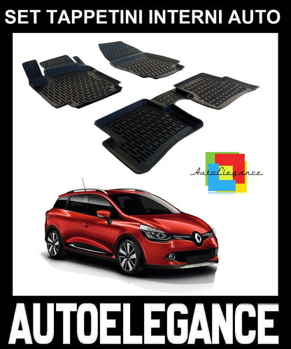 SET OF CUSTOM RUBBER CAR INTERIOR MATS FOR RENAULT CLIO 2012-2019 0032