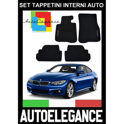 BMW SERIE 4 F32 COUPE 2013+ SET TAPPETINI IN VELLUTO DI ALTA QUALITA' SPECIFICO AUTOELEGANCERICAMBI
