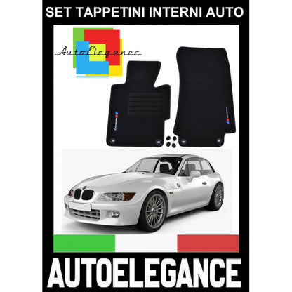 BMW Z3 E36 1995-2003 SET TAPPETINI IN VELLUTO DI ALTA QUALITA' SPECIFICO AUTOELEGANCERICAMBI
