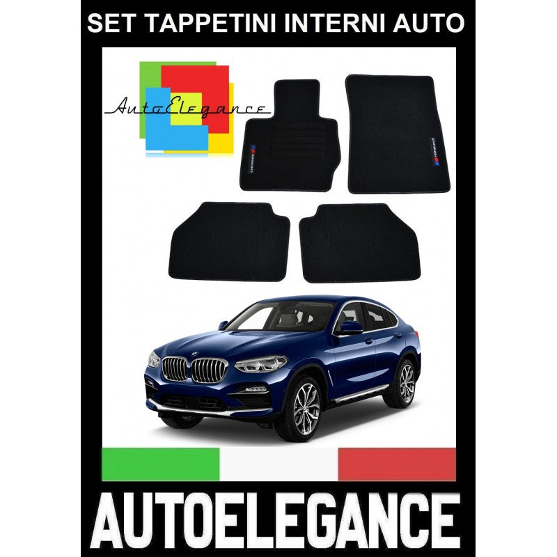 BMW X4 F26 2014+ SET TAPPETINI IN VELLUTO DI ALTA QUALITA' SPECIFICO AUTOELEGANCERICAMBI