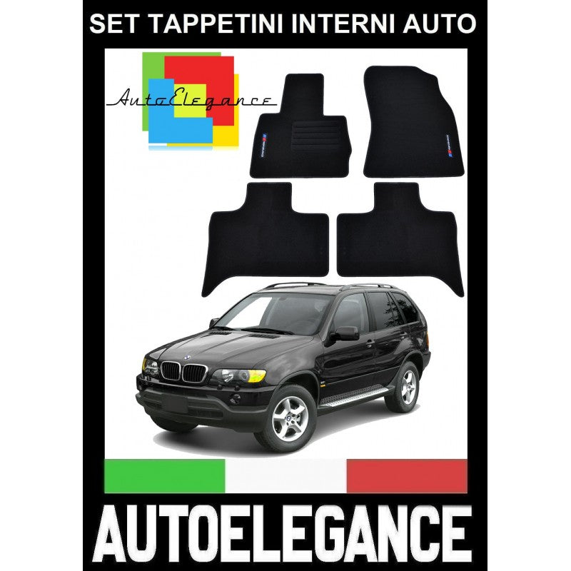 BMW X5 E53 2000-2007 SET TAPPETINI IN VELLUTO DI ALTA QUALITA' SPECIFICO AUTOELEGANCERICAMBI