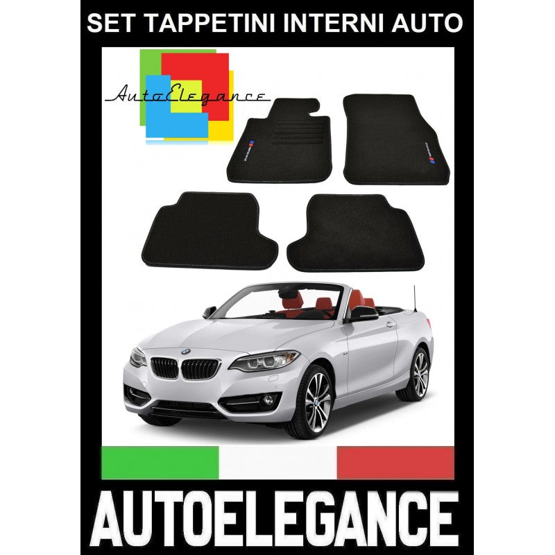 BMW SERIE 2 CABRIO F23 2013+ SET TAPPETINI IN VELLUTO DI ALTA QUALITA' SPECIFICO AUTOELEGANCERICAMBI