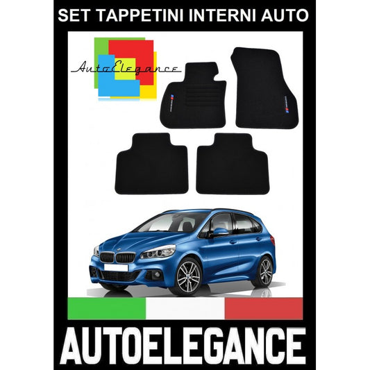 BMW SERIE 2 F45 2016+ SET TAPPETINI IN VELLUTO DI ALTA QUALITA' SPECIFICO AUTOELEGANCERICAMBI