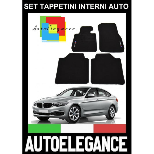BMW SERIE 3 GT F34 2013+ SET TAPPETINI IN VELLUTO DI ALTA QUALITA' SPECIFICO AUTOELEGANCERICAMBI
