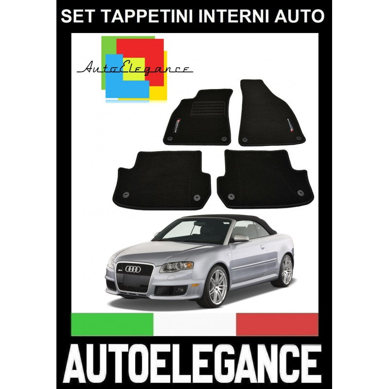 AUDI A4 8H B6 B7 CABRIO 2002-2009 SET TAPPETINI IN MOQUETTE DI ALTA QUALITA' SPECIFICO AUTOELEGANCERICAMBI