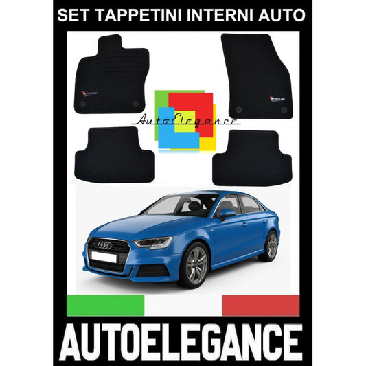 AUDI A3 8V 2016+ SET TAPPETINI IN MOQUETTE DI ALTA QUALITA' SPECIFICO AUTOELEGANCERICAMBI