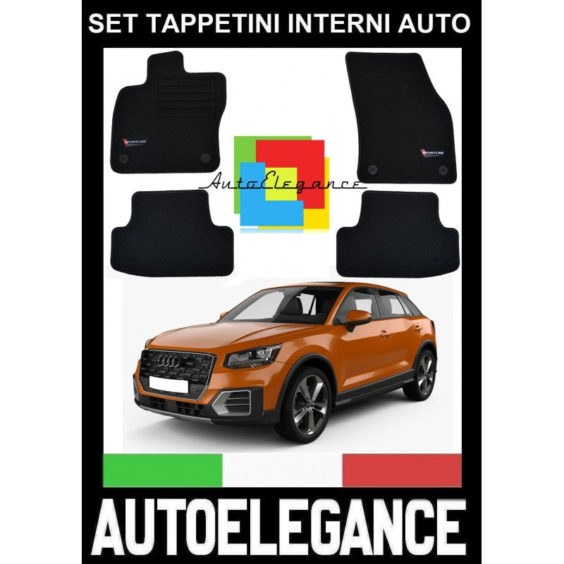 AUDI Q2 2016+ SET TAPPETINI IN MOQUETTE DI ALTA QUALITA' SPECIFICO AUTOELEGANCERICAMBI