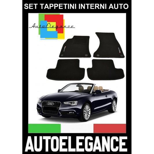 AUDI A5 CABRIO 2007+ SET TAPPETINI IN MOQUETTE DI ALTA QUALITA' SPECIFICO AUTOELEGANCERICAMBI