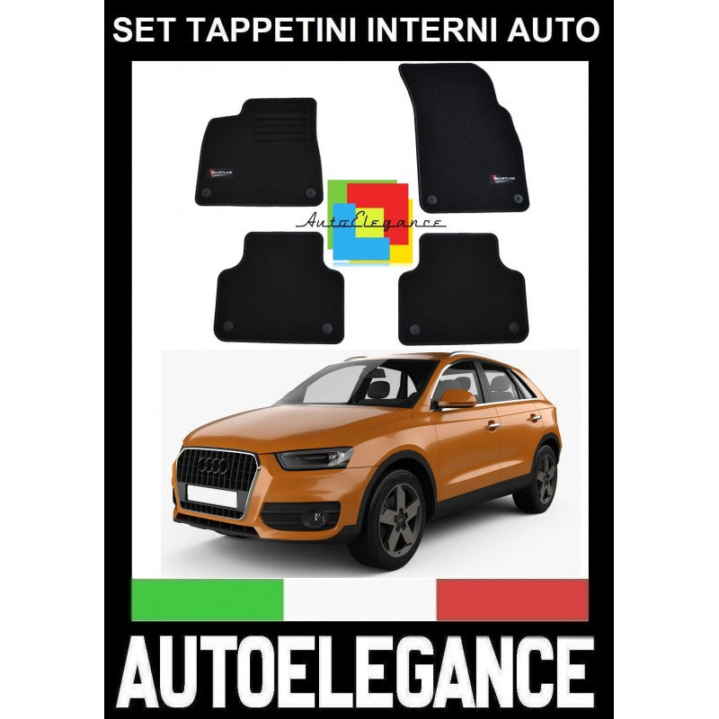 AUDI Q3 2011+ SET TAPPETINI IN MOQUETTE DI ALTA QUALITA' SPECIFICO AUTOELEGANCERICAMBI