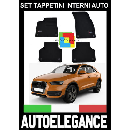AUDI Q3 2011+ SET TAPPETINI IN MOQUETTE DI ALTA QUALITA' SPECIFICO AUTOELEGANCERICAMBI