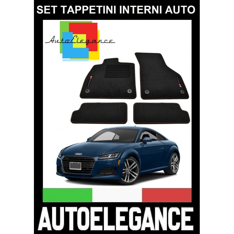 AUDI TT COUPE FV 2014+ SET TAPPETINI IN VELLUTO DI ALTA QUALITA' SPECIFICO AUTOELEGANCERICAMBI