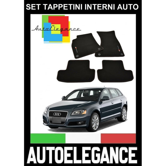 AUDI A3 SPORTBACK 8P 2003-2012 SET TAPPETINI IN VELLUTO DI ALTA QUALITA' SPECIFICO AUTOELEGANCERICAMBI