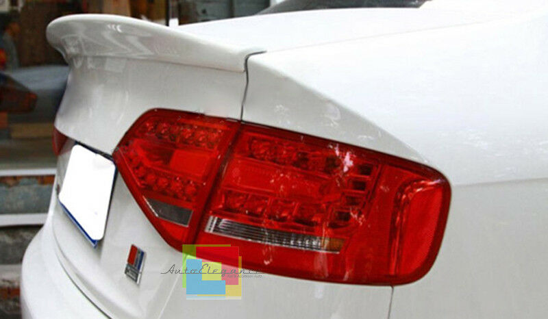 S4 SLINE REAR BONNET SPOILER AUDI A4 B8 8K SEDAN 08-15 PAINTED WHITE