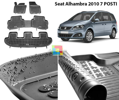 SEAT ALHAMBRA 2010+ 7 SEATS RUBBER CAR MATS - TOP QUALITY MATS -1