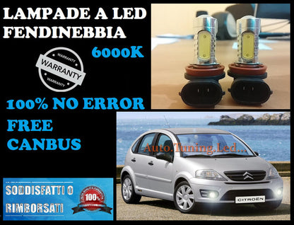 LAMPADE FENDINEBBIA H8 LED CREE RESISTENZA CANBUS 6000K CITROEN C3