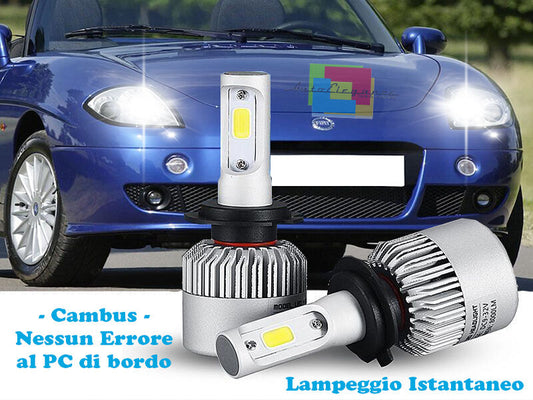 LAMPADE ABBAGLIANTI LED FIAT BARCHETTA LAMPEGGIO ISTANTANEO 6000K CREE