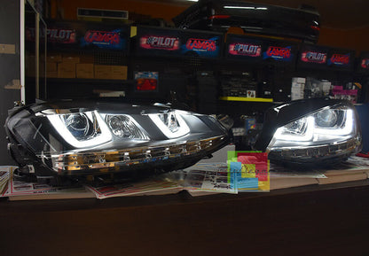 VW GOLF 7 VII DAL 2012+ FARI ANTERIORI LED DIURNE U FANALI FRECCIA DINAMICA