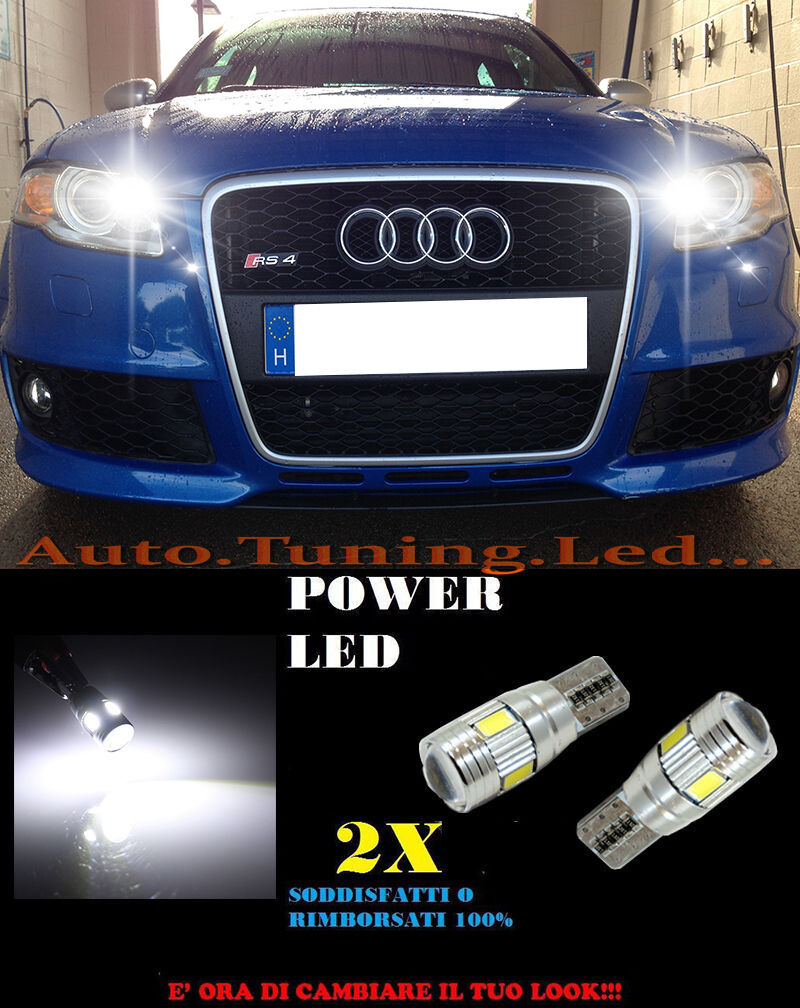 LUCI POSIZIONE AUDI A4 B7 CANBUS T10 BIANCO 6 LED SUPER QUALITA