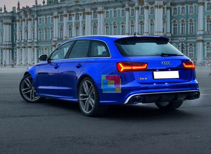 SPOILER SOTTO PARAURTI + TERMINALI ACCIAIO AUDI A6 4G 2010-2014 DIFFUSORE RS6