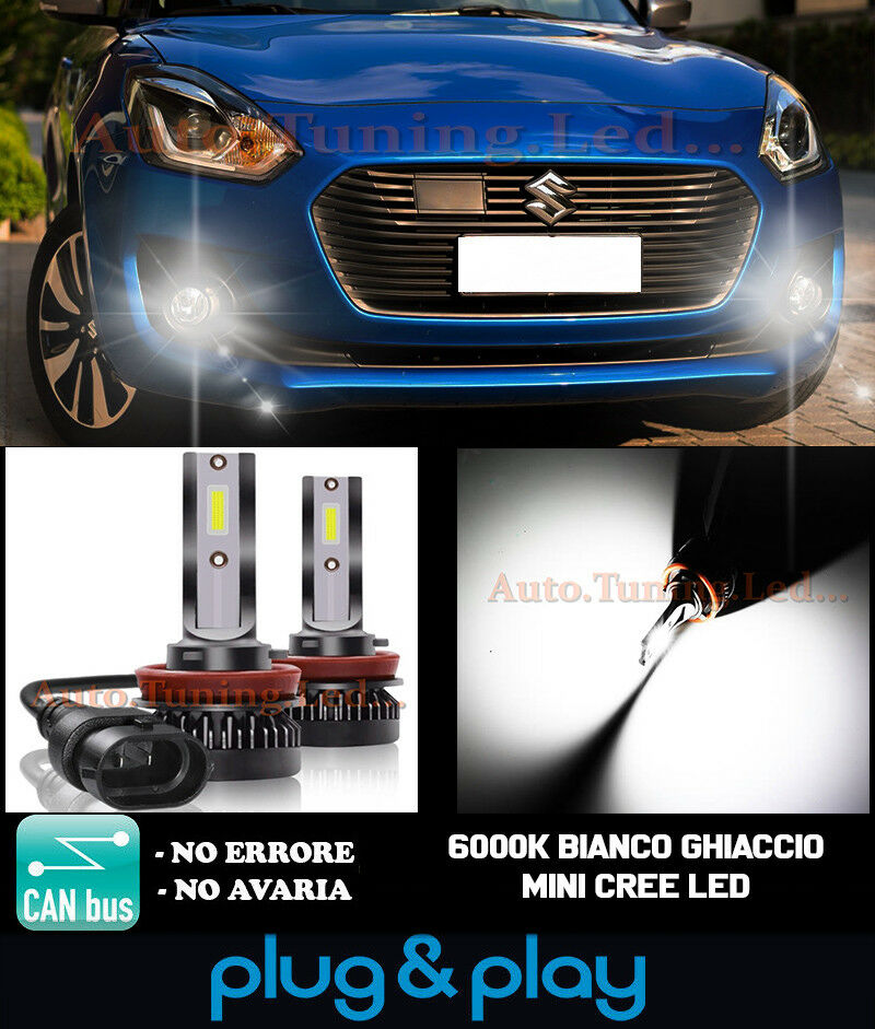 LAMPADE FENDINEBBIA A LED CREE SUZUKI SWIFT V 5 CAMBUS BIANCO GHIACCIO 8000LM