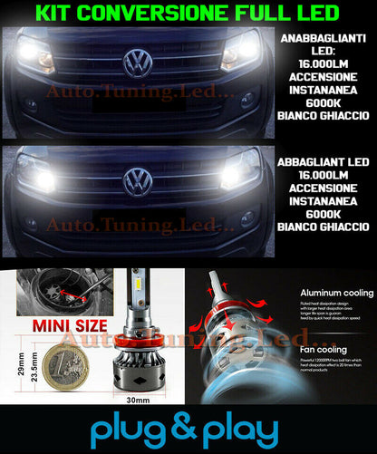 LAMPADE ANABBAGLIANTI + ABBAGLIANTI DIURNE VW AMAROK NO AVARIA 16.000LM