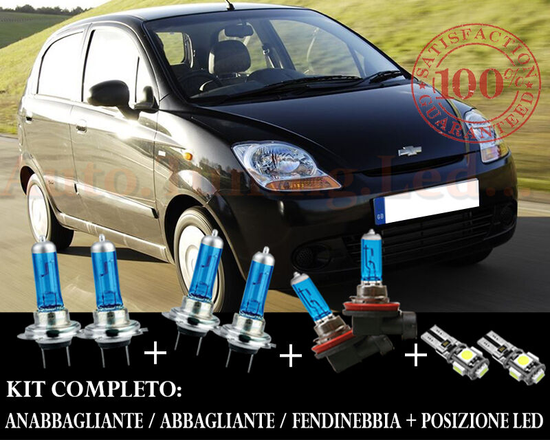 CHEVROLET MATIZ SET COMPLETO LAMPADE BLU XENON + POSIZIONE A LED AUTOELEGANCERICAMBI
