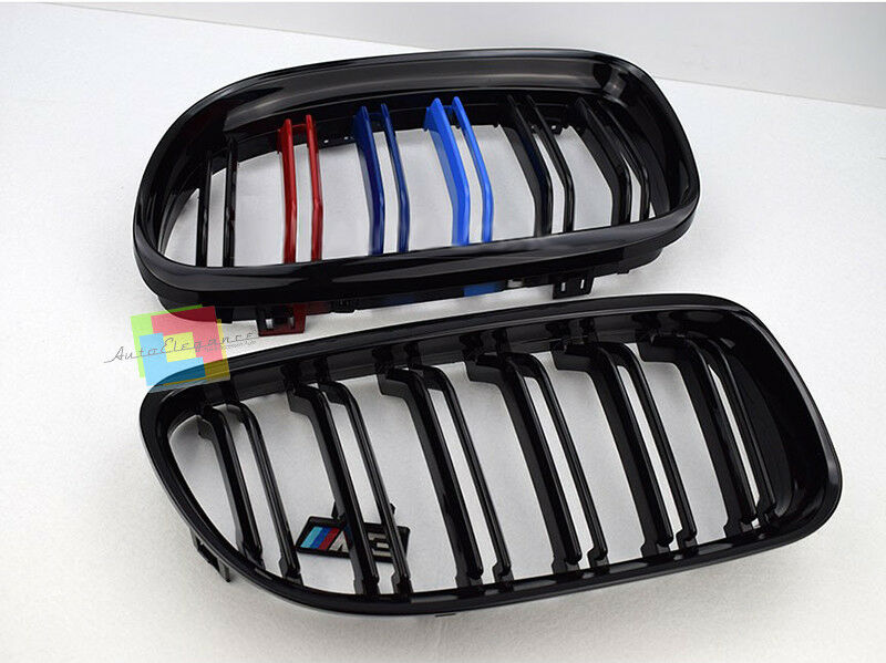 GRIGLIA ANTERIORE PER BMW SERIE 3 E90 E91 2008-2011 LCI DOPPIA LAMA 3 COLORI