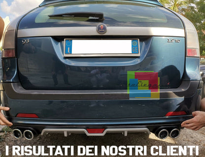 SAAB 9.3 9-3 SOTTO PARAURTI POSTERIORE DIFFUSORE QUATTRO TERMINALI ABS -