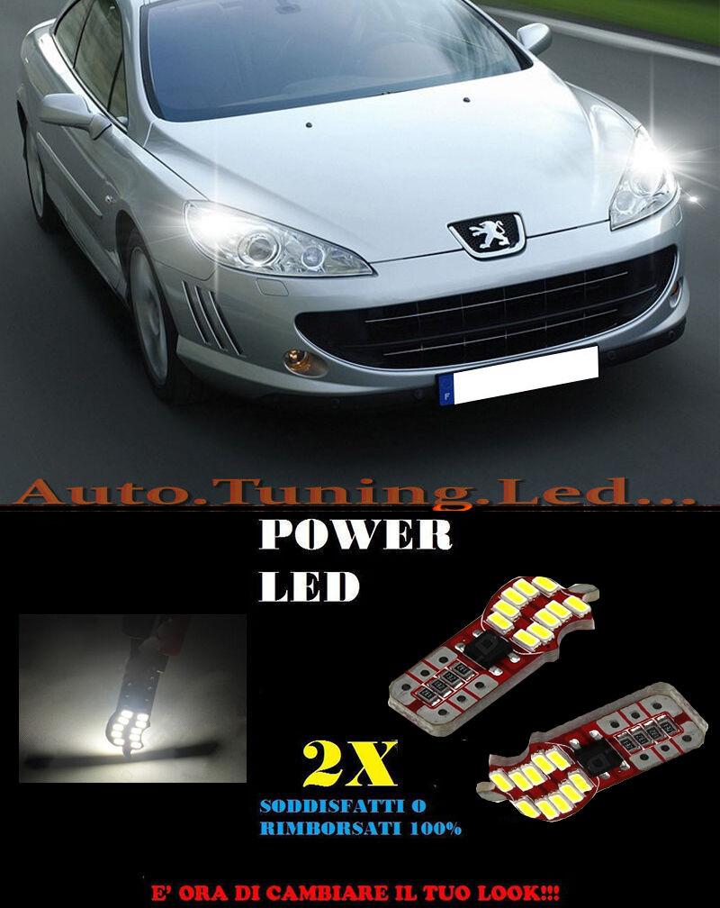 LUCI POSIZIONE PEUGEOT 407 04-09 CANBUS T10 BIANCO 20 LED SUPER QUALITA