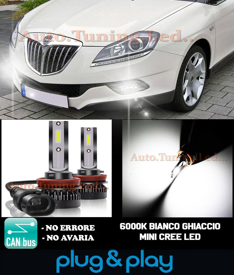 LAMPADE FENDINEBBIA A LED CREE LANCIA DELTA CAMBUS BIANCO GHIACCIO 8000LM