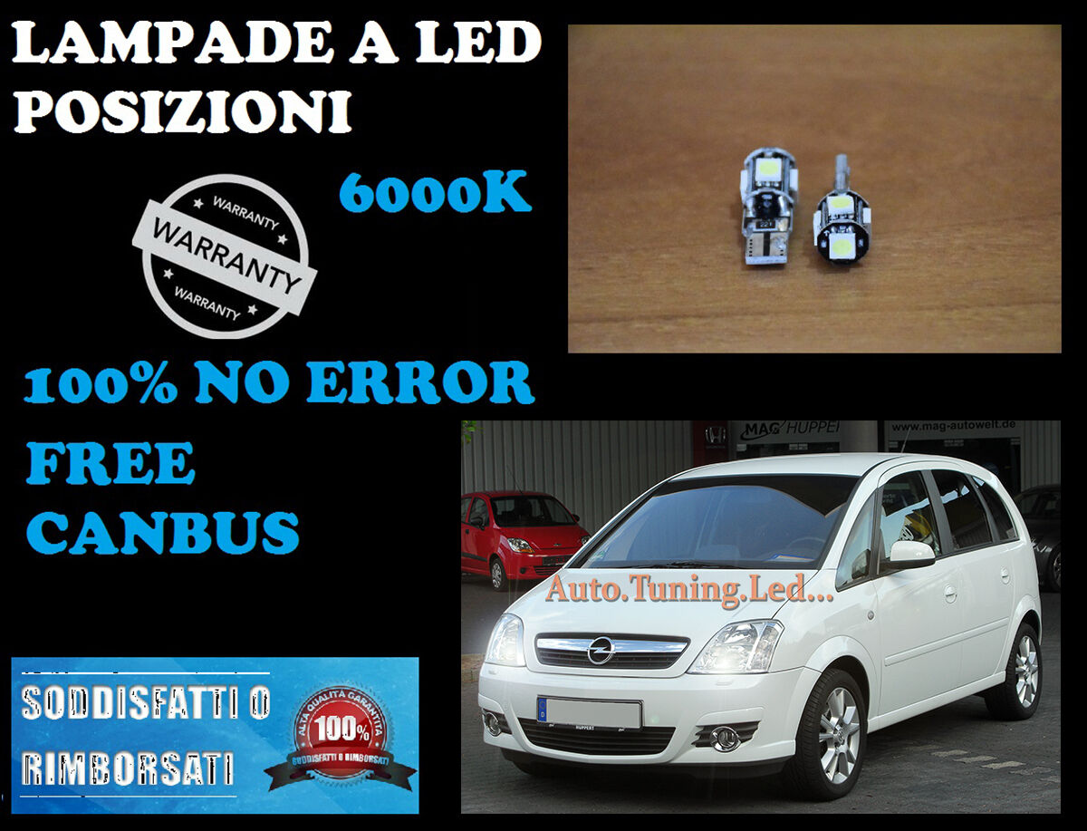 COPPIA LUCI POSIZIONI OPEL MERIVA A 03-08 CANBUS H6W BIANCO GHIACCIO AUTOELEGANCERICAMBI