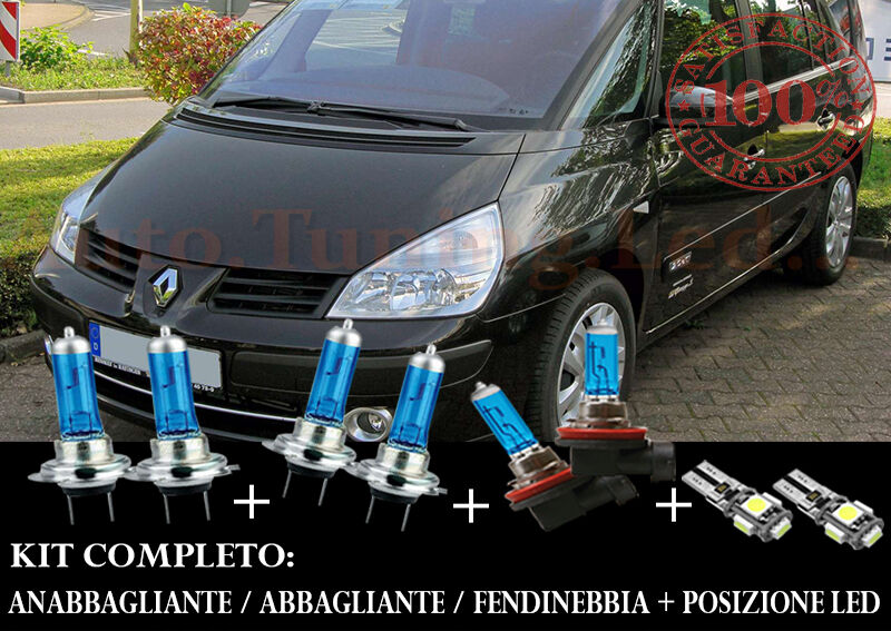 RENAULT ESPACE 2003-2013 COMPLETE SET BLUE XENON LAMPS + LED POSITION