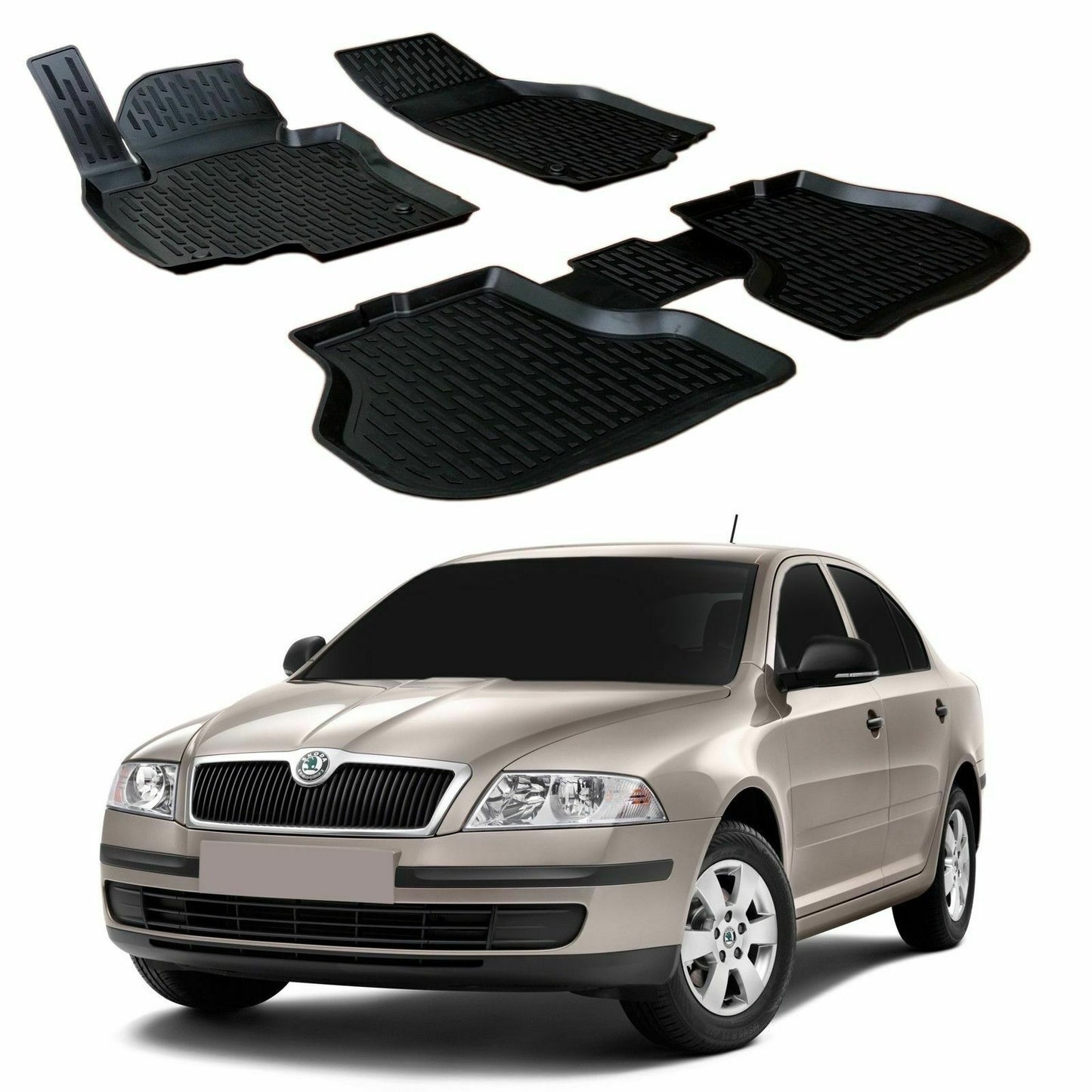 SKODA OCTAVIA 2005-2013 TAPPETINI AUTO IN GOMMA - TAPPETI TOP QUALITA -1