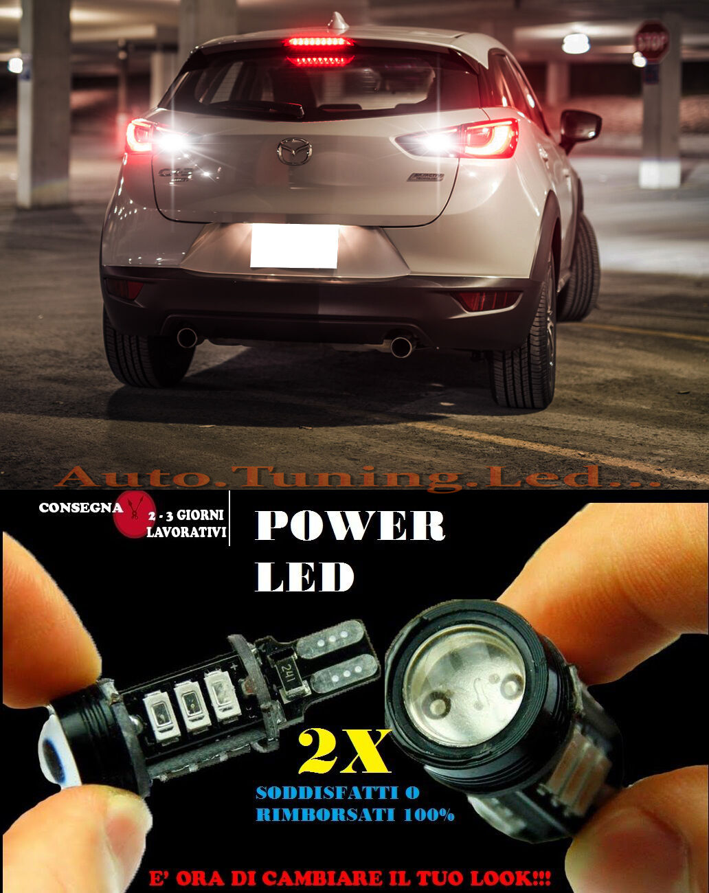 MAZDA CX-3 6000K LAMPADE RETROMARCIA A LED T15 W16W CANBUS NO ERROR
