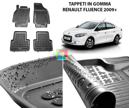 RENAULT FLUENCE 2009 IN POI TAPPETINI AUTO IN GOMMA - TAPPETI TOP QUALITA -1-