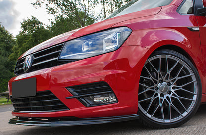 UNDER FRONT BUMPER VW CADDY IV 2015+ ABS GLOSSY BLACK SPLITTER 0208