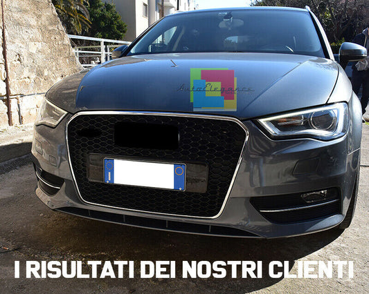 GRIGLIA ANTERIORE AUDI A3 8V 2012 AL 2016 CALANDRA RS3 NIDO D&apos;APE BORDO CROMATO