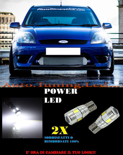 LUCI POSIZIONE FORD FIESTA MK6 01-08 CANBUS T10 BIANCO 6 LED SUPER QUALITA