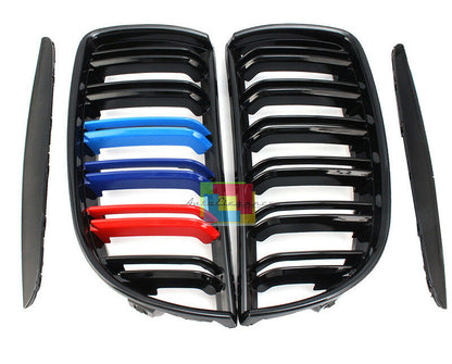 GRIGLIA ANTERIORE BMW SERIE 3 E90 E91 2004-2007 DOPPIA 3 COLORI M MASCHERINE