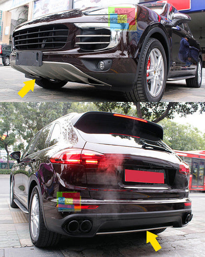 PORSCHE CAYENNE 2011-2014 PROTEZIONE SOTTO PARAURTI ANTERIORE + POSTERIORE INOX