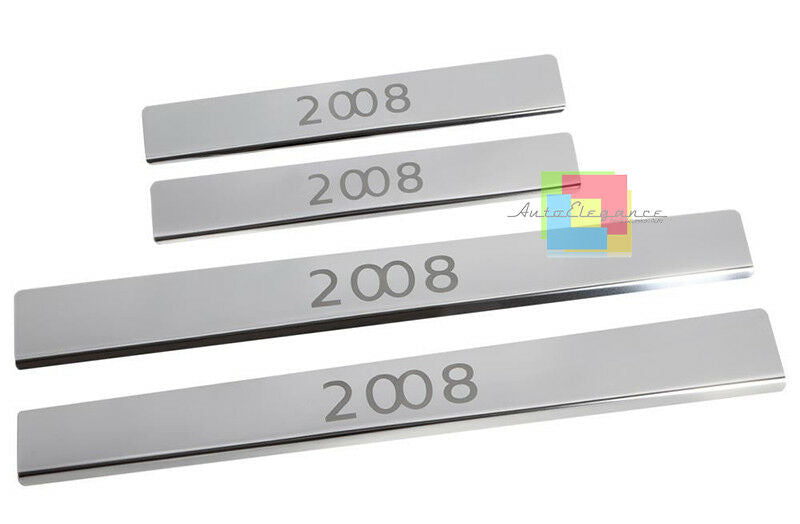 PEUGEOT 2008 2013+ CHROME ADHESIVE DOOR SILL SPORTS LOOK 4 PIECES