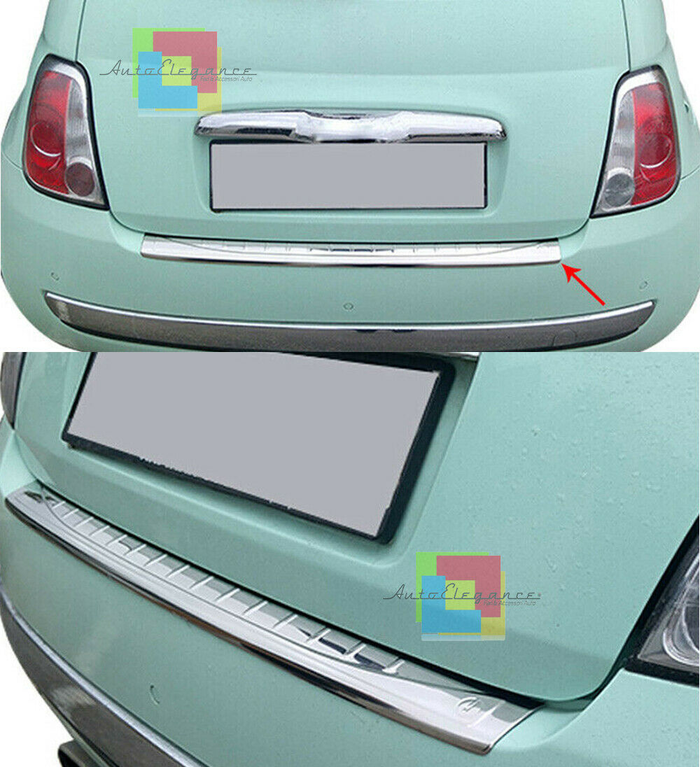 CHROME PLATE REAR HOOD TAILGATE FIAT 500 / 500C STAINLESS STEEL