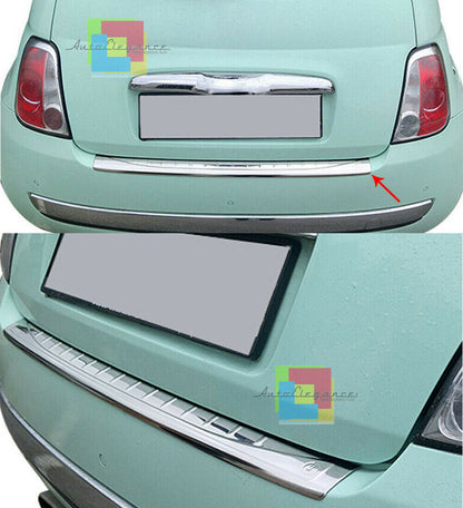 CHROME PLATE REAR HOOD TAILGATE FIAT 500 / 500C STAINLESS STEEL