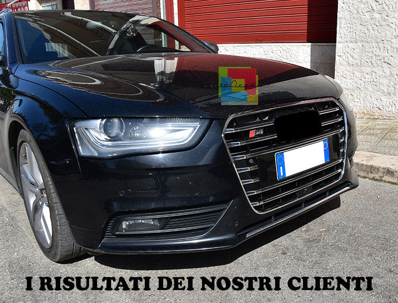 GRIGLIA ANTERIORE AUDI A4 B8 2012-2015 CALANDRA NERA LOOK S4 PROFILI CROMATI